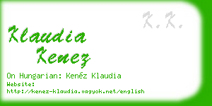 klaudia kenez business card